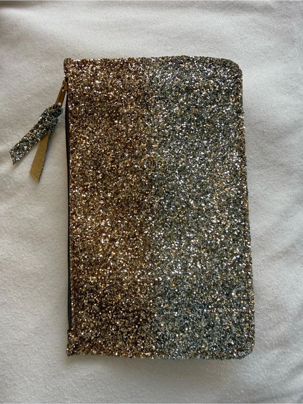 Glitter Zip Wallet Clutch - Silver and Gold